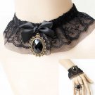 Evening Jewelry Wedding Fashion Gothic Black Lace Necklace And Bracelet Set