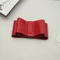 A Pair of Color Bow Vintage Plastic PU Faux Leather Fashion Ladies Shoe Clips