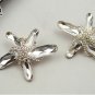 Starfish Star Rhinestone Crystal Beach Sandals Wedding Shoe Clips Charms Pair