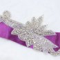 Vintage Flower Leaf Vintage Style Sew Iron On Wedding Rhinestone Beaded Applique
