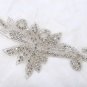 Vintage Flower Leaf Vintage Style Sew Iron On Wedding Rhinestone Beaded Applique