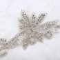 Vintage Flower Leaf Vintage Style Sew Iron On Wedding Rhinestone Beaded Applique