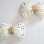 Black White Crystal Beads Bow Rhinestone Wedding Bow Shoe Clips