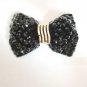Black White Crystal Beads Bow Rhinestone Wedding Bow Shoe Clips