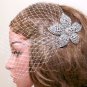 Bridal Comb Wedding Hair Accessories Crystal Flower Headpiece Birdcage Veil