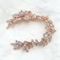 Flower Rose Gold Wedding Hair Chain Rhinestone Crystal Tiara DIY Headpiece