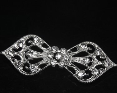 Vintage Style Silver Butterfly Rhinestone Crystal Closure Hook and Eye Clasp