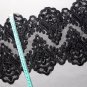 Bridal Black Embroidered Wedding Lace Beaded Pearl SequinTrim Per 1/2 Yard
