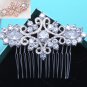 Rose Gold Silver Crystal Headpiece Rhinestone Comb Wedding Hair Clip