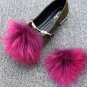 Thick Trim Color Winter Ladies Boots Fox Fur Shoe Clips Pair
