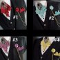 3 items- Wedding Men Pre Tied Bow Tie Neck Tie With Handkerchief Pocket Pin Set