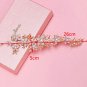Faux Pearl Flower Gold Leaves Wedding Tiara Crystal Forehead Princess Headpiece