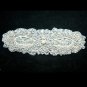 Pearl Wedding Bridal Dress Sash Iron Sew On Belt Rhinestone Crystal Applique