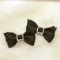 2 Pcs Women Fashion Black Ivory Bow Wedding Shoe Clips Decoration Charms