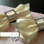 2 Pcs Women Fashion Black Ivory Bow Wedding Shoe Clips Decoration Charms