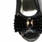 A Pair Beads Beaded Black Bow Wedding Bridal Shoe Clips