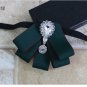 Clear Crystal Rhinestone Dangle Wedding Men Pre Tied Bow Tie Neck Tie