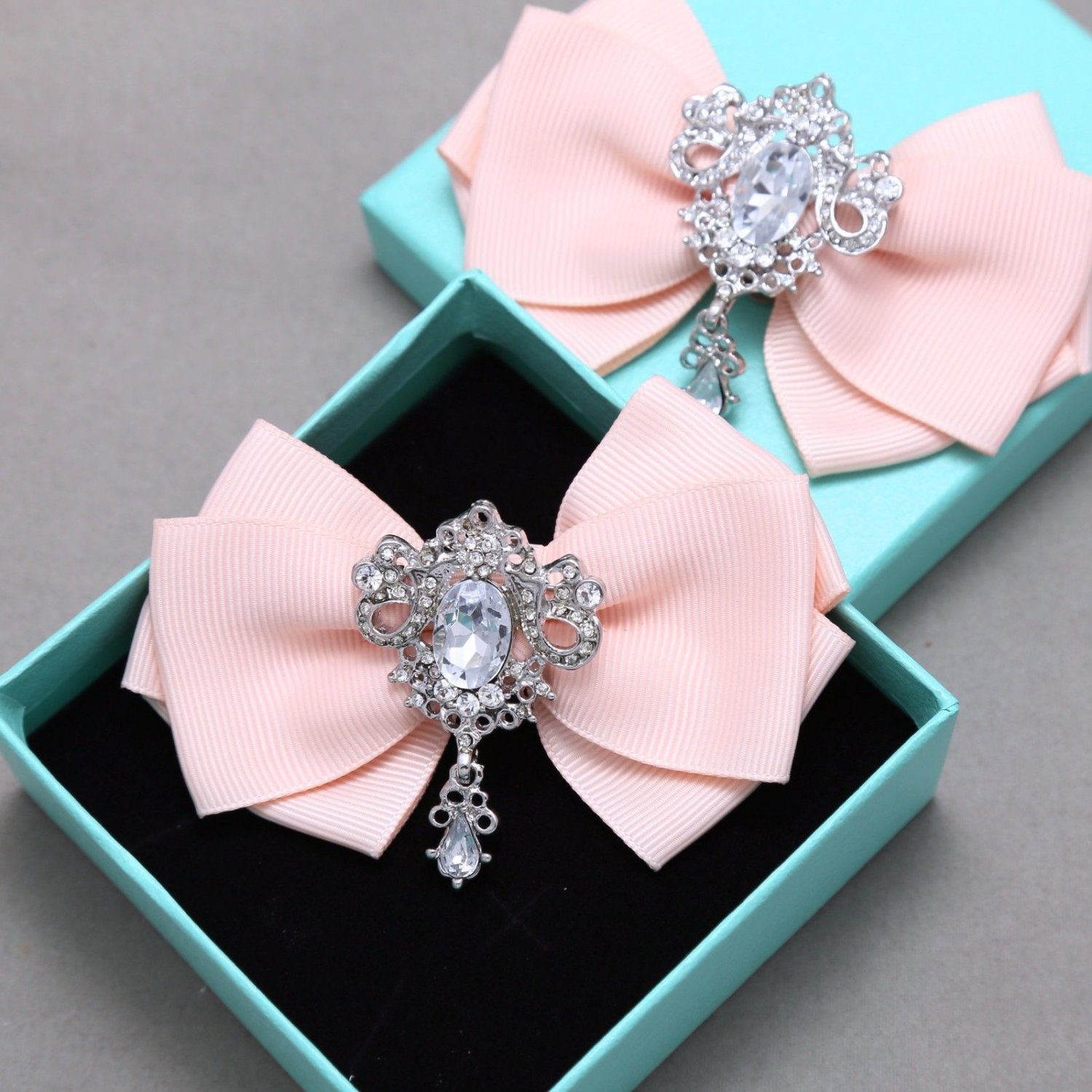 Dangle Crystal Wedding Bridal Bow Shoe Clips,Burgundy,Red,Pink,Black