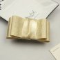 A Pair of Gold Peach Green Black Color Ribbon Bow Fashion Ladies Shoe Clips