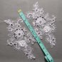Off White Sequin Pearl Flower Floral Embroidered Lace Sew Wedding Applique Pair