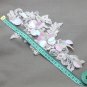 Ivory Wedding Rose Flower Floral Beaded Pearl Sequin Lace Bridal Applique