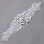 Ivory Faux Pearl Rhinestone Crystal Wedding Dress Sash Applique Belt Decoration