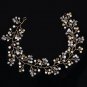 Wedding Bridal Vintage Gold Beads Pearl Crystal Tiara Headpiece Hair Piece