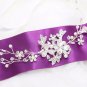 Rhinestone Crystal Bridal Flower Pearl Silver Hair Headband Wedding Tiara