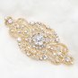 Vintage Victorian Style Gold Tone Rhinestone Crystal Wedding Brooch Pin Jewelry