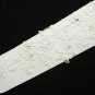 A Pair Off White Crystal Flower Leaf Lace Wedding Fingerless Gloves