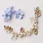 Flower Vintage Pearl Crystal Headpiece Gold Leaf Hair Accessories Wedding Tiara