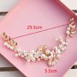Flower Vintage Pearl Crystal Headpiece Gold Leaf Hair Accessories Wedding Tiara