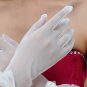 Cream White Lace Satin Bow Bridal Wedding Soft Tulle Finger Organza Short Gloves