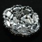 CZECH REPUBLIC Rhinestone Crystal Oval Cake Wedding Brooch Pin