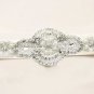 Ivory Pearl Rhinestone Crystal Applique Wedding Belt Sash - White/Black/Ivory