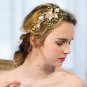 Wedding Freshwater Pearl Flower Leaf Gold Headpiece Tiara Accessories Jewelry