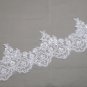 Bridal Wedding Sequin Cream White Flower Vintage Lace Trim Veil Per 1/2 Meter