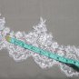 Bridal Wedding Sequin Cream White Flower Vintage Lace Trim Veil Per 1/2 Meter