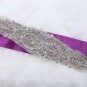 Rhinestone Crystal Wedding Bridal Ribbon Sew Iron Applique Vintage Beaded DIY
