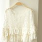 Summer Spring Black Chiffon Long Dress With Ivory Flower Lace Blouse