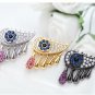 Blue Eye Drop Cubic Zircon Zirconia Crystal Stud Fashion Earrings