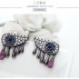 Blue Eye Drop Cubic Zircon Zirconia Crystal Stud Fashion Earrings