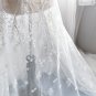 Cream White Snowflake Embroidered Leaf Star Snow Lace Fabric 1 M