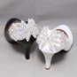 2 pcs x Vintage Style Rhinestone Flower Shoes Wedding Crystal Bridal Shoe Clips