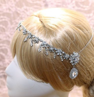 Bridal Headpiece Vintage Crystal Rhinestone Head Chain Wedding Hair Accessories