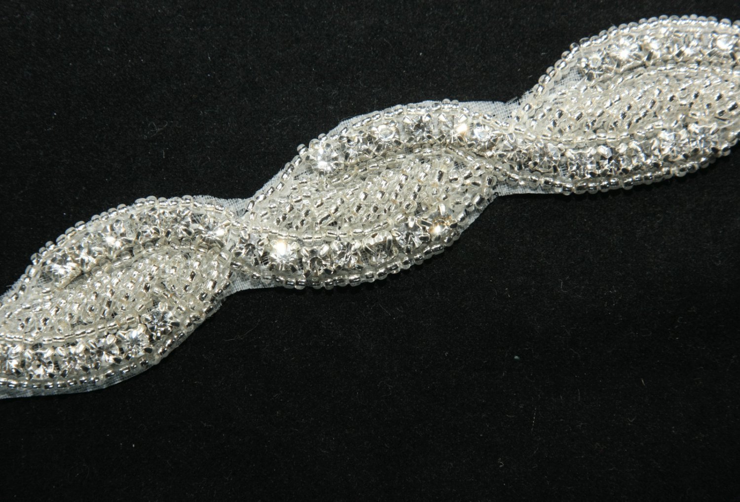 Bridal Rhinestone Crystal Sew Iron On Wedding Applique Trim Craft DIY 1/2 Yard