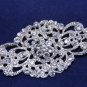 Silver Buckle Bridal Dress Motif Crystal Rhinestone Establishment Loop Back
