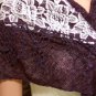 Purple Rose Flower Wrap Polyester Cotton Triangle Vintage Shawl Scarf