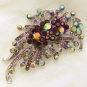 Wedding Brooch Pin Jewelry Accessories With Purple Aurora Rhinestone Crystal