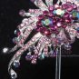 Wedding Brooch Pin Jewelry Accessories With Purple Aurora Rhinestone Crystal